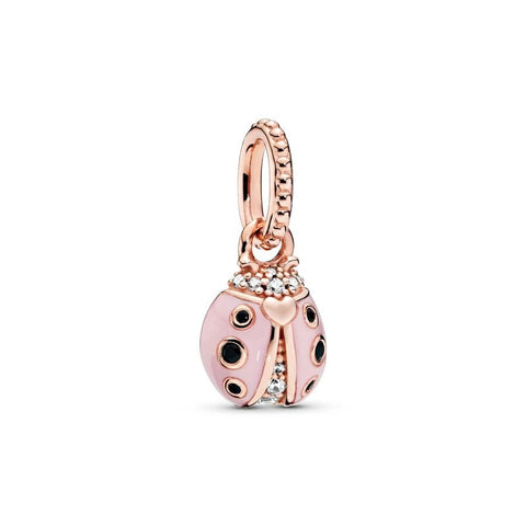 Ladybug charm in rose gold with delicate details, fits Pandora bracelets