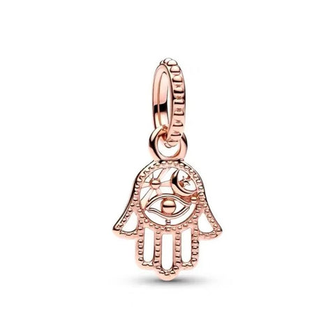 Hamsa Hand CharmProtection and Blessings for Pandora - Hamsa Hand charm in rose gold, fits Pandora bracelets