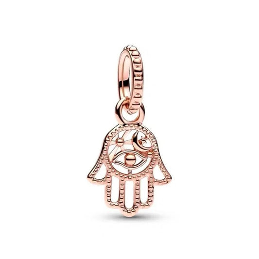 Hamsa Hand charm in rose gold, fits Pandora bracelets