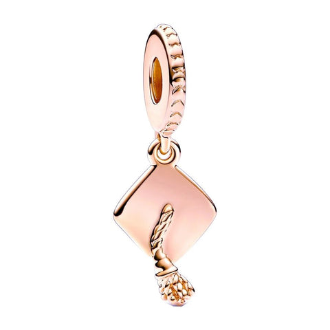 Graduation Cap Charm Celebrate Success for Pandora Bracelets - Graduation Cap charm in rose gold, fits Pandora bracelets