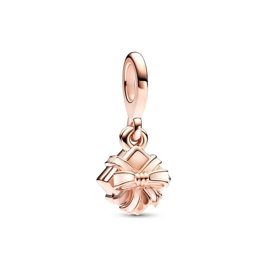 Gift Box charm in rose gold, fits Pandora bracelets