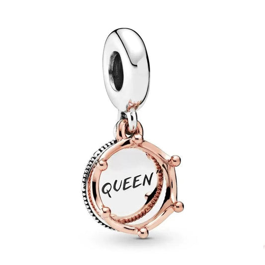 Queen charm with crown design, fits Pandora bracelets
