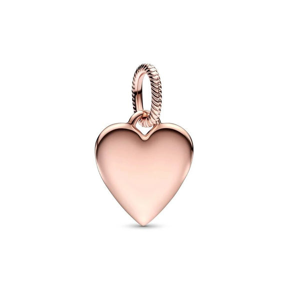 Heart Charm rose gold Elegance for Pandora Bracelets - Heart charm in rose gold, fits Pandora bracelets