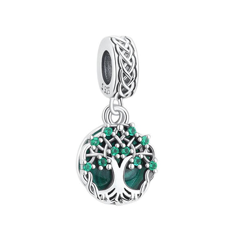Sterling Silver Tree of Life Charm with Crystals - Sterling Silver Tree of Life Charm with Crystals