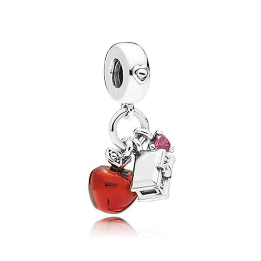 Bold Red Heart Charm in Sterling Silver