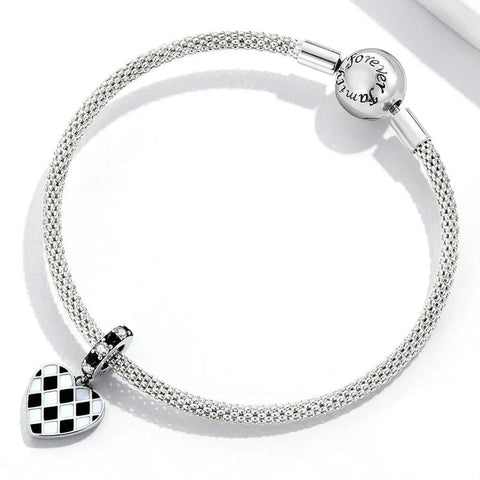 Checkered Heart Charm - Checkered Heart Charm