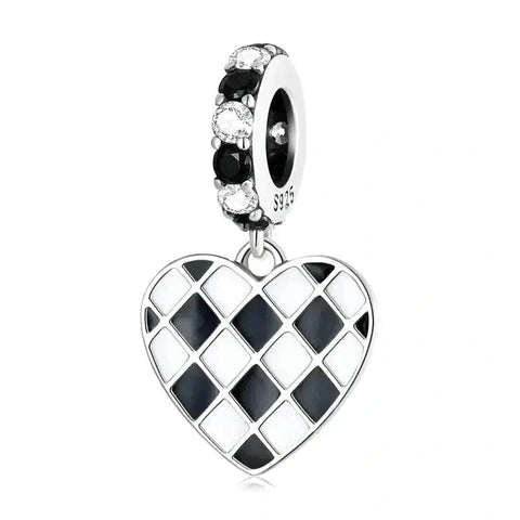 Checkered Heart Charm - Checkered Heart Charm