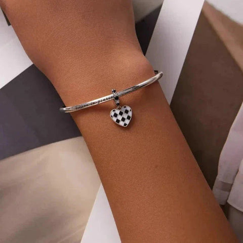 Checkered Heart Charm