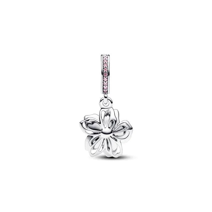 Cherry Blossom Dangle Charm - Delicate cherry blossom charm in a dangle design, perfect for adding a springtime touch.