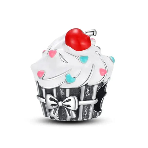 Red Cherry Cupcake Charm - Red Cherry Cupcake Charm