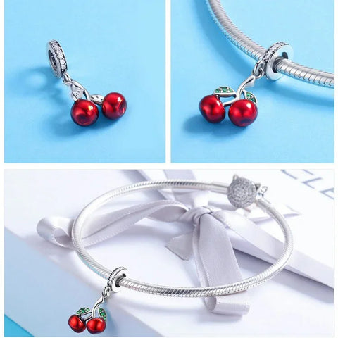 cherry fits Pandora bracelet charm affordable Jewelry