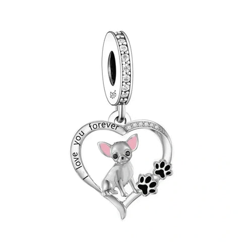 jewlouli chihuahua forever love pandora charm jewelry fits pandora bracelet