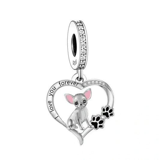jewlouli chihuahua forever love pandora charm jewelry fits pandora bracelet