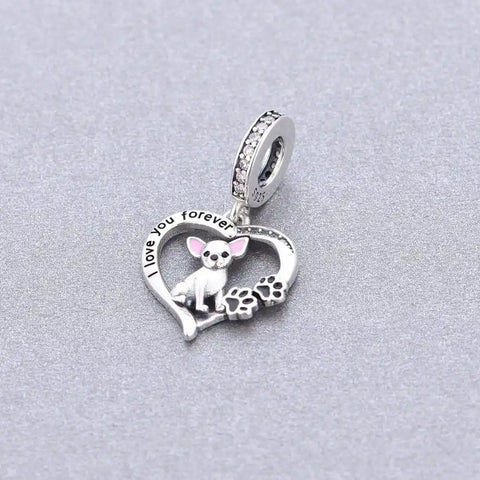 jewlouli chihuahua forever love pandora charm jewelry fits pandora bracelet