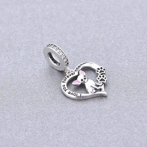 jewlouli chihuahua forever love pandora charm jewelry fits pandora bracelet
