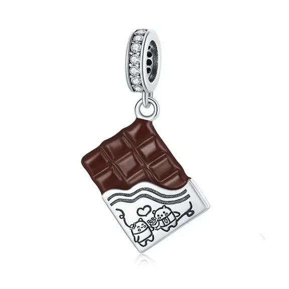 Chocolate Bar Charm - chocolate-bar for Pandora bracelet Jewelry charm affordable