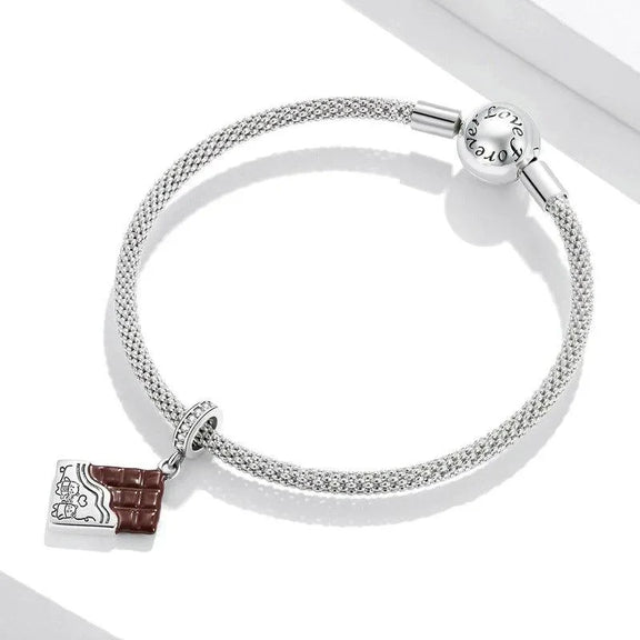 Chocolate Bar Charm - chocolate-bar affordable Jewelry fits Pandora bracelet charm