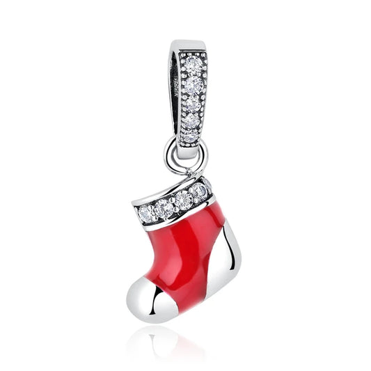 christmas-stocking fits Pandora bracelet affordable charm Jewelry