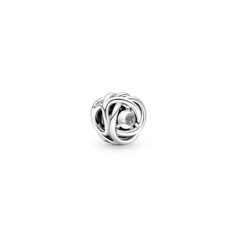 Clear Eternity Circle Charm - April