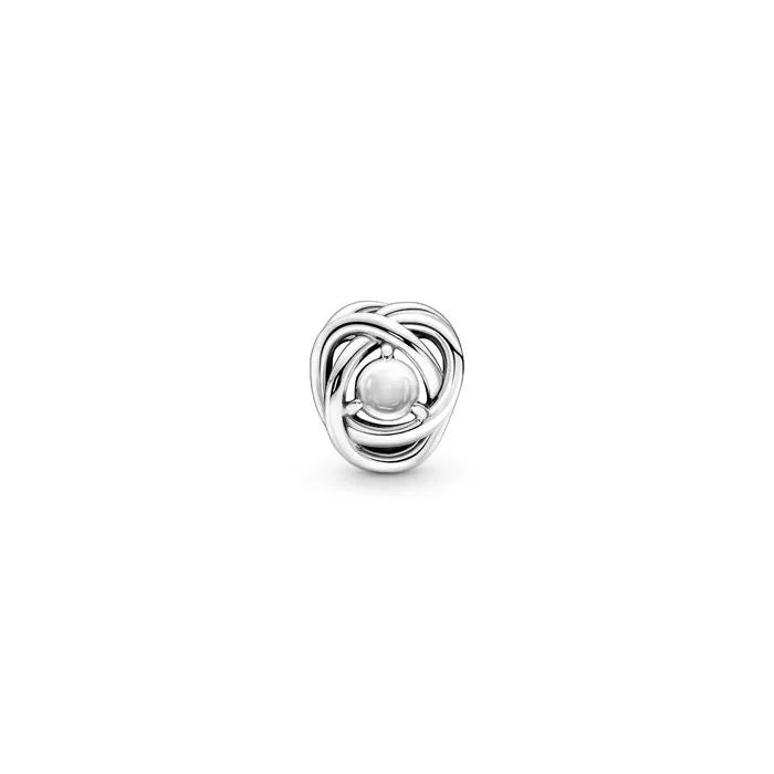 Clear Eternity Circle Charm April - April birthstone eternity circle in clear, perfect for meaningful jewelry pieces.