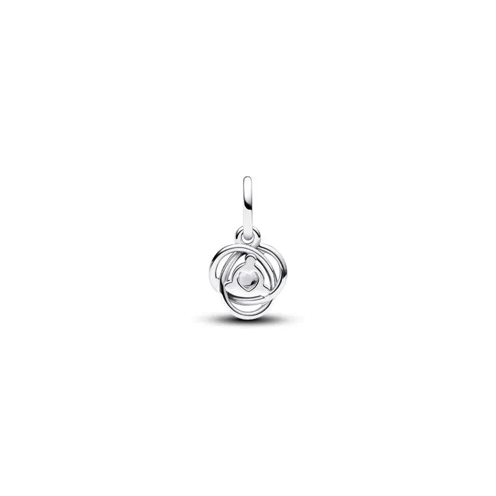 Clear Eternity Circle Dangle Charm April - Dangle charm with clear eternity circle, a thoughtful April birthstone piece.