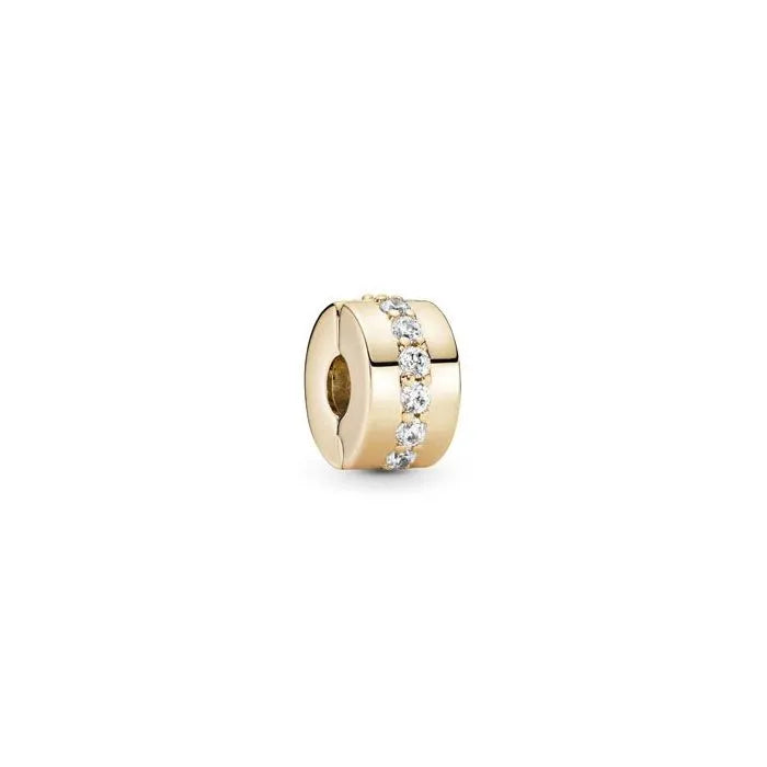 Clear Sparkling Row Clip 14K - Sparkling 14K gold row clip, perfect for adding a touch of elegance and security.