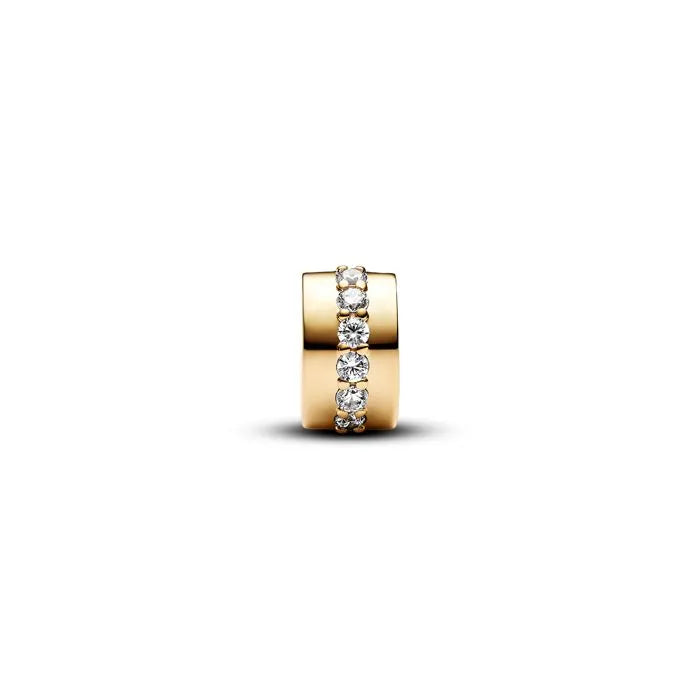 Clear sparkling row clip in Pandora Shine, adds a classic sparkle and secure hold to charm bracelets