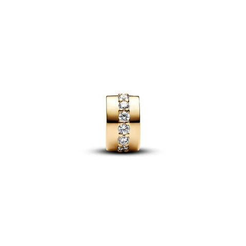 Clear sparkling row clip in Pandora Shine, adds a classic sparkle and secure hold to charm bracelets