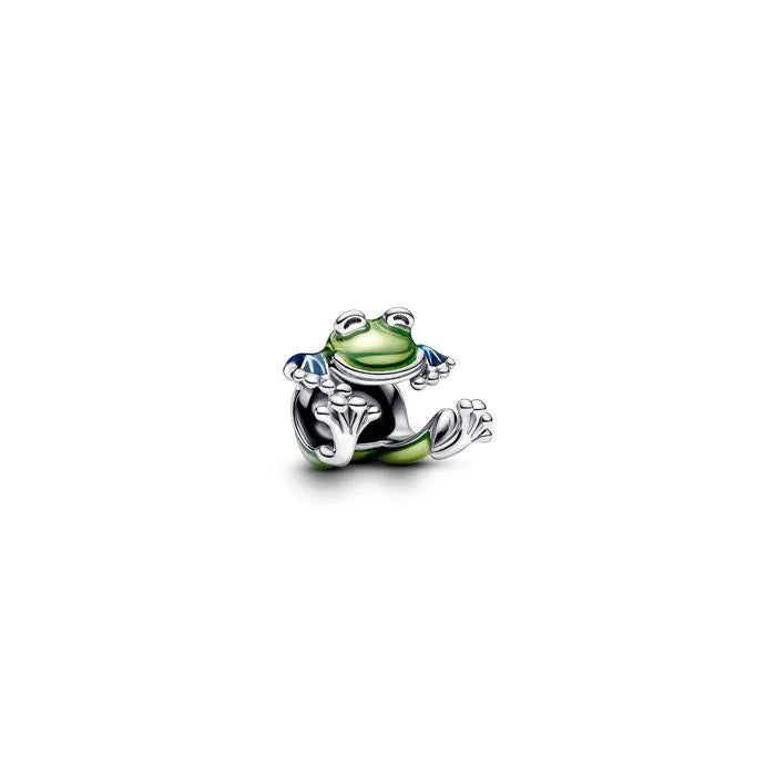 Climbing Frog Charm - Frog charm in a climbing pose, perfect for adding a quirky nature-inspired touch to bracelets.