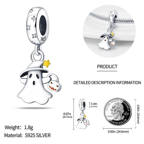 Colorful Evil Eye Charm with Dangling Stars and Teardrop in Silver - Sterling silver evil eye charm featuring colorful enamel details and dangling stars and teardrop crystals, perfect for charm bracelets.