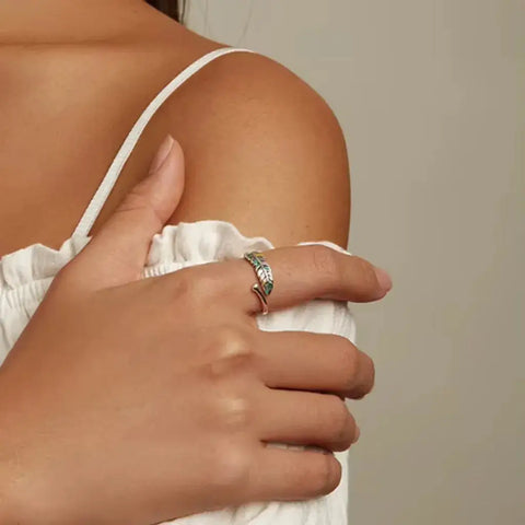 Silver Color Feather Ring – Open Ring