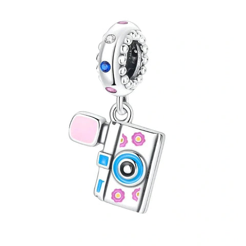 Colorful Floral Camera Charm - Colorful Floral Camera Charm