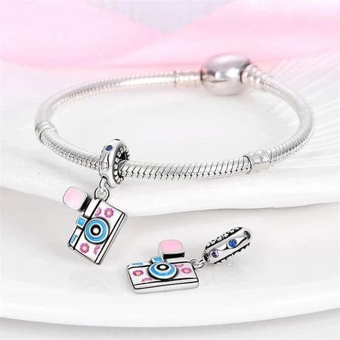 Colorful Floral Camera Charm - Colorful Floral Camera Charm