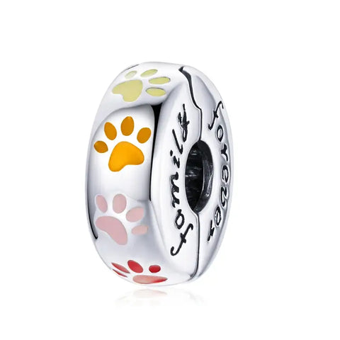 Colorful Paw Print Charm