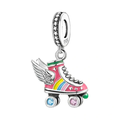 jewlouli colorful-roller-skates-wings-dangle-pandora-charm-jewelry__ fits pandora bracelet