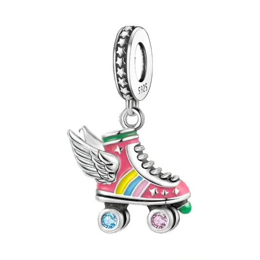 jewlouli colorful-roller-skates-wings-dangle-pandora-charm-jewelry__ fits pandora bracelet