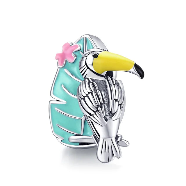 colorful-toucan-charm fits Pandora bracelet affordable charm Jewelry