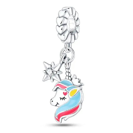 Star Colorful Unicorn Charm
