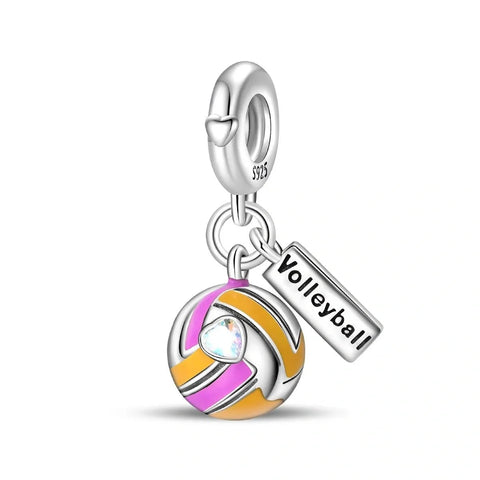 Colorful Volleyball Dangle Charm - Colorful Volleyball Dangle Charm