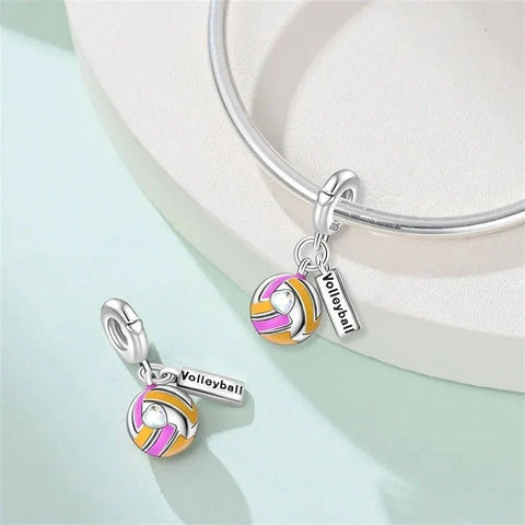 Colorful Volleyball Dangle Charm - Colorful Volleyball Dangle Charm