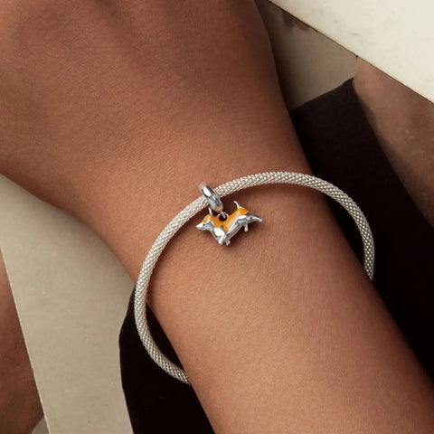 jewlouli corgi dangle pandora charm jewelry fits pandora bracelet