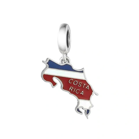 Costa Rica Map Dangle Charm - Costa Rica Map Dangle Charm