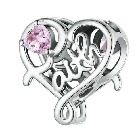 Cross Heart Faith Charm