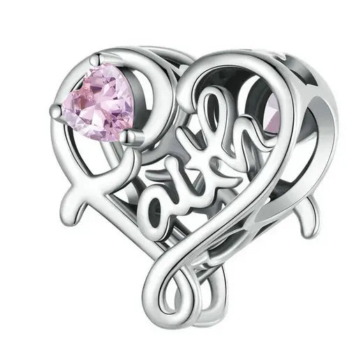 Cross Heart Faith Charm
