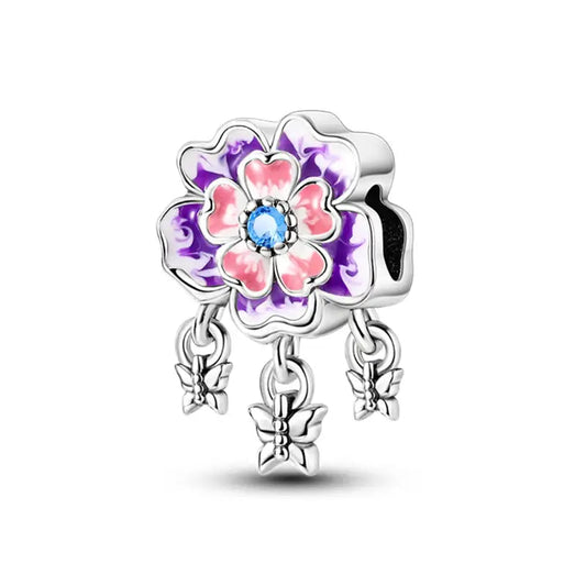 Crystal Flower Butterfly  Dreamcatcher Charm