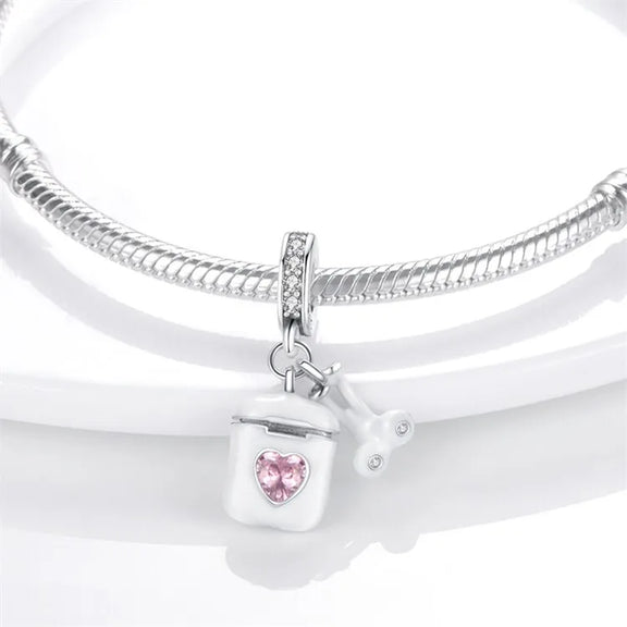 Pink Heart Earphone Charm - Pink Heart Earphone Charm