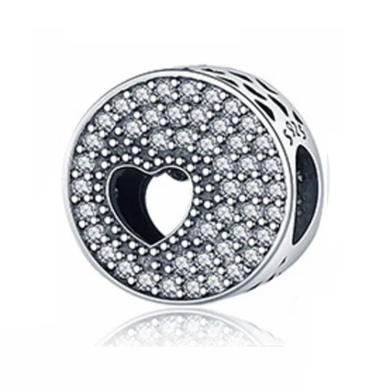 Sparkling Heart Cutout Charm