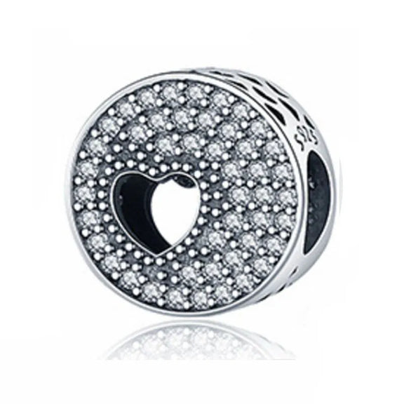 Sparkling Heart Cutout Charm - Sparkling Heart Cutout Charm