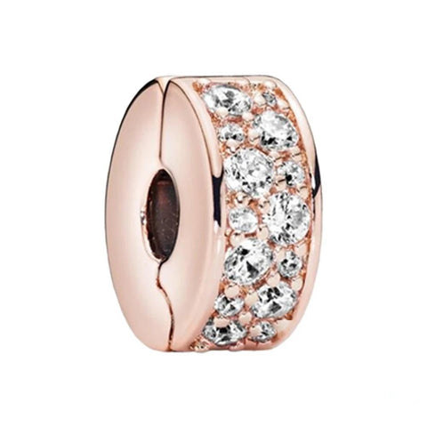 Rose Gold Cubicgeous Charm with CZ Crystals - Rose Gold Cubicgeous Charm with CZ Crystals