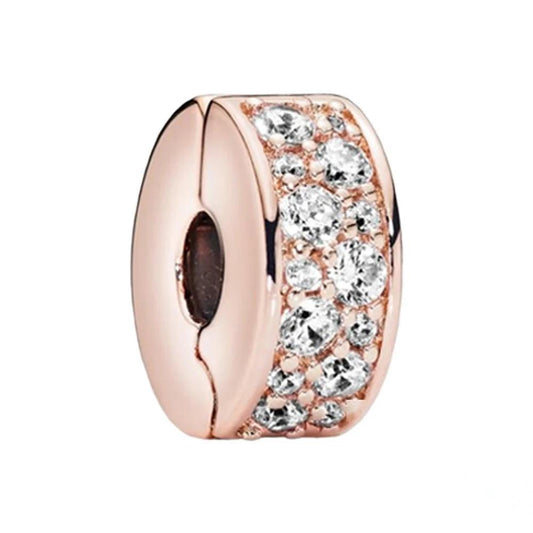 Rose gold cubicgeous charm with CZ crystals